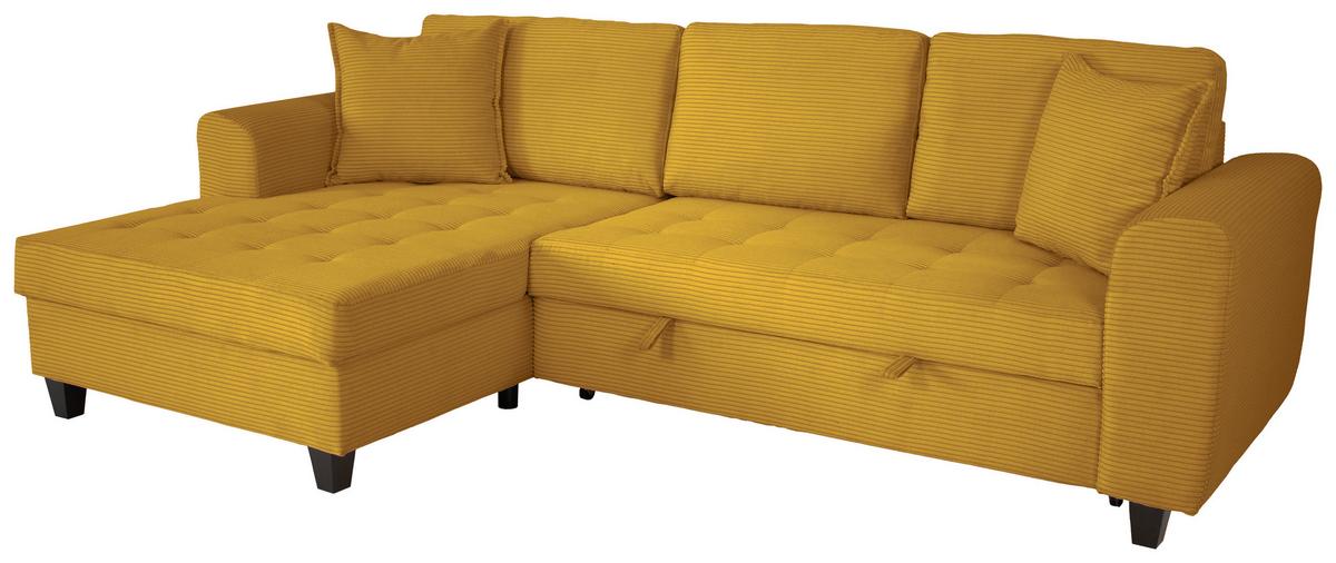 Ecksofa Moritz Senfgelb S: ca. 155x265 cm - Senfgelb, Trend, Textil (155/265cm)