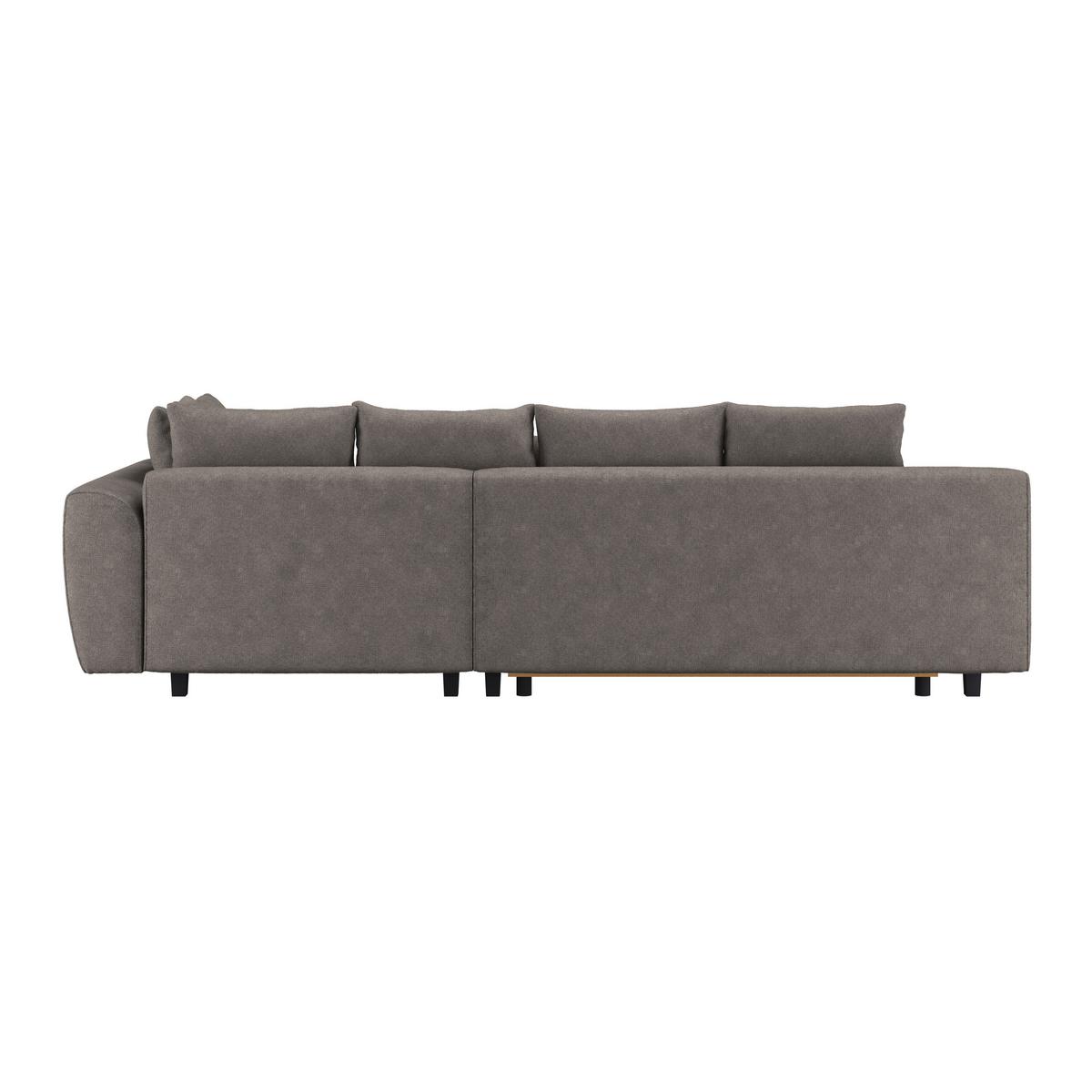 Ecksofa Mendoza - Graubraun/Schwarz, Design, Textil (309/197cm) - Ondega