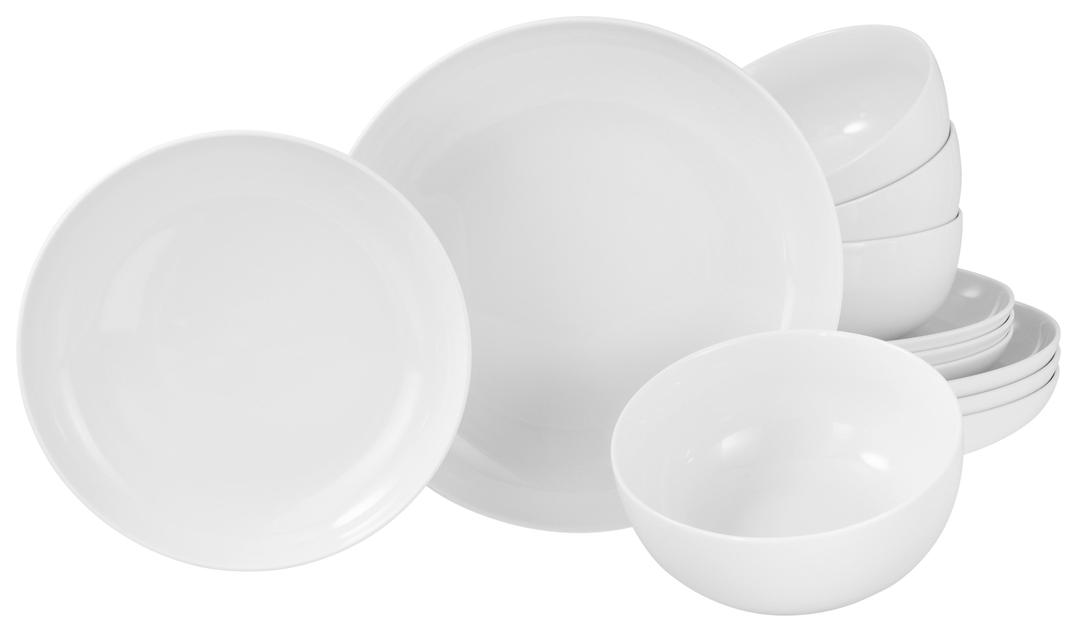 SPEISETELLERSET Porzellan Weiß - Design - Creatable