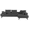 Ecksofa Bolzano - Dunkelgrau/Schwarz, KONVENTIONELL, Textil (310/240cm) - MID.YOU
