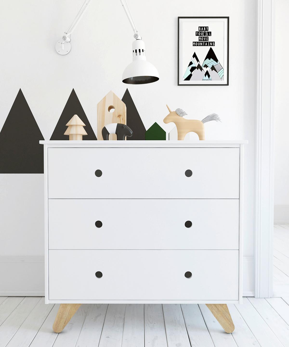 KOMMODE Weiß B: 95cm - Naturfarben/Weiß, Design, Holzwerkstoff (95/90/50cm) - Livetastic