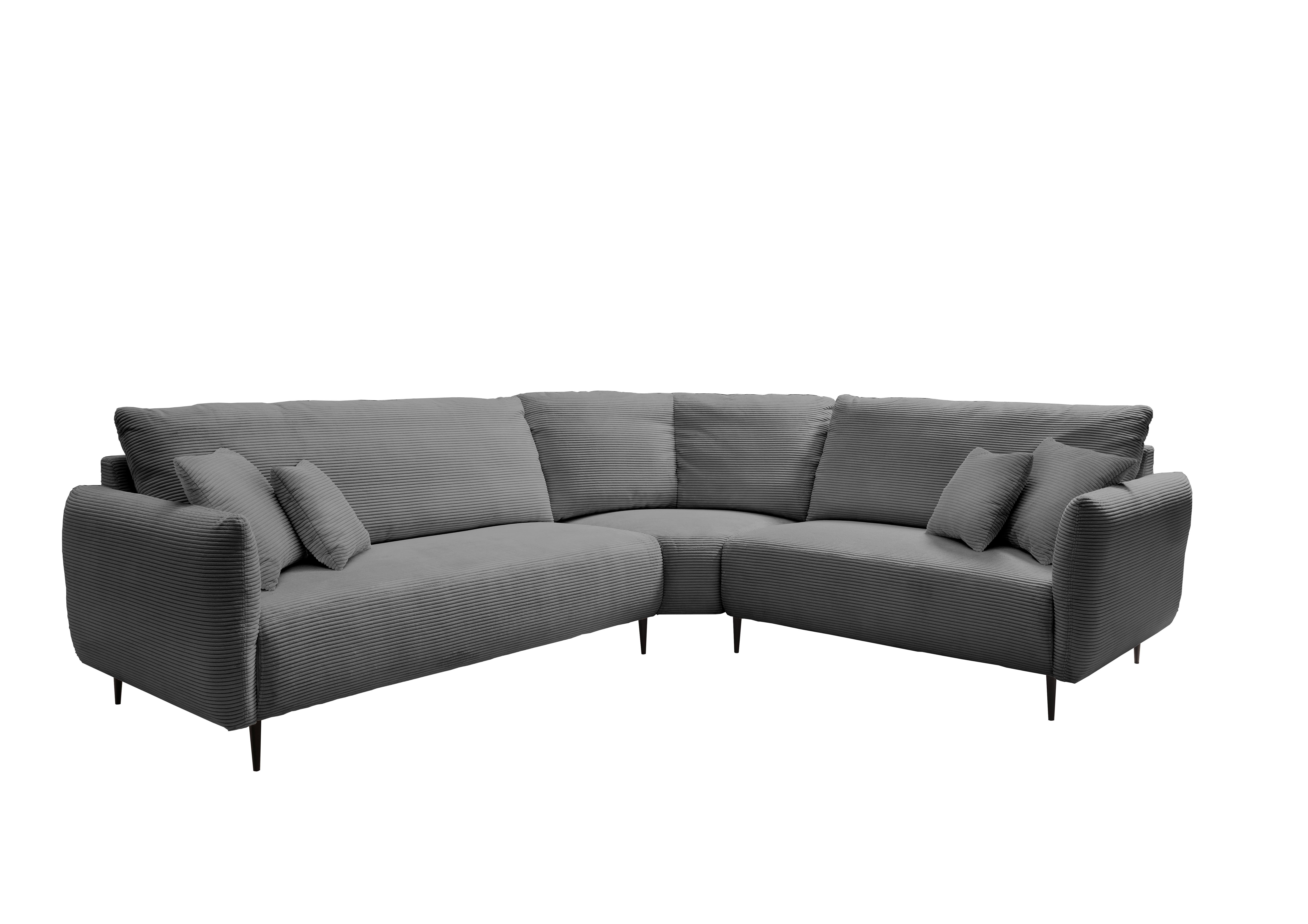 Ecksofa Vanilla Grau S: 294x256 cm - Schwarz/Grau, Design, Textil (294/256cm) - Livetastic
