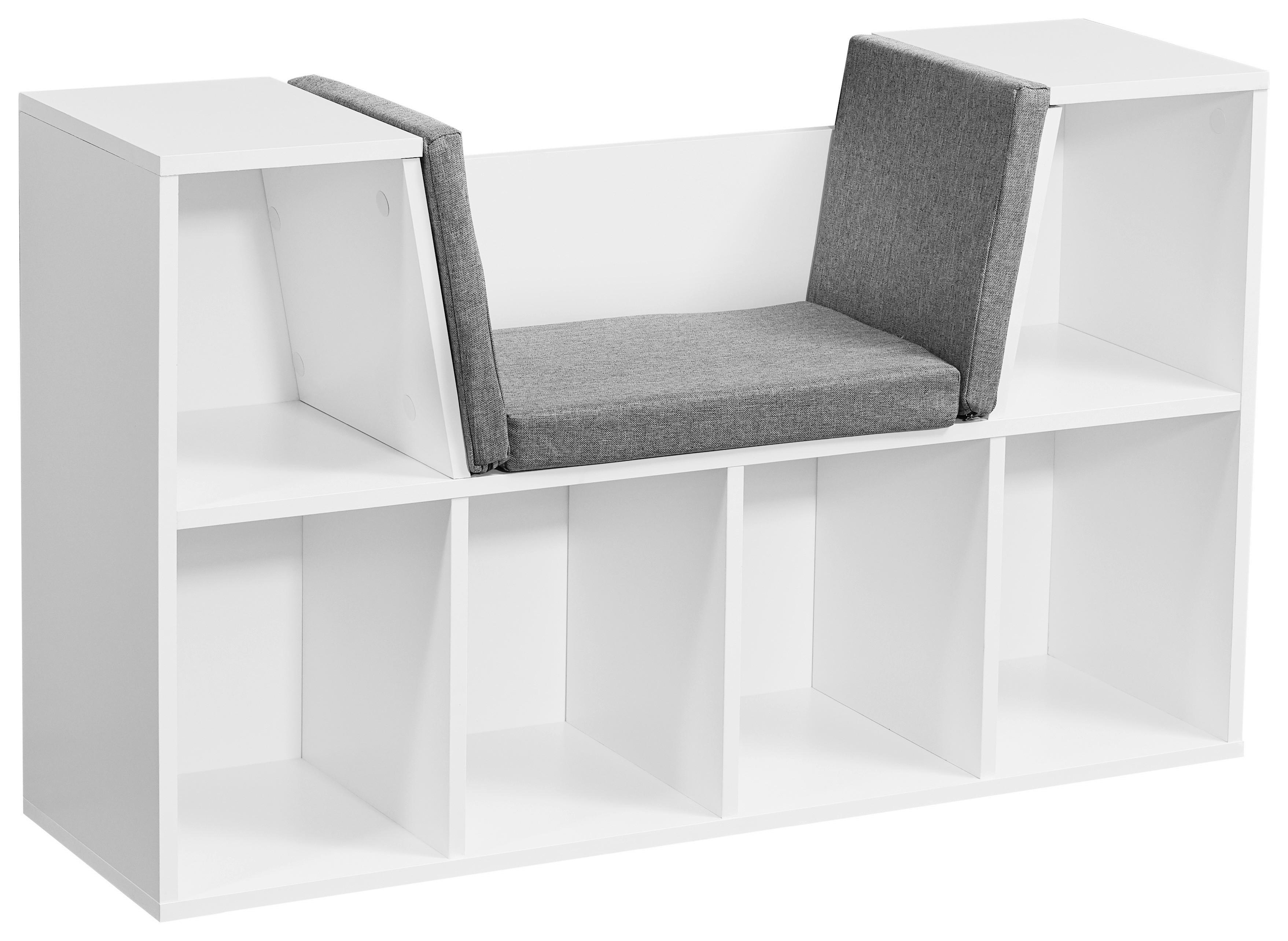 Regal Stehend B: 101,5 cm Weiß/Grau