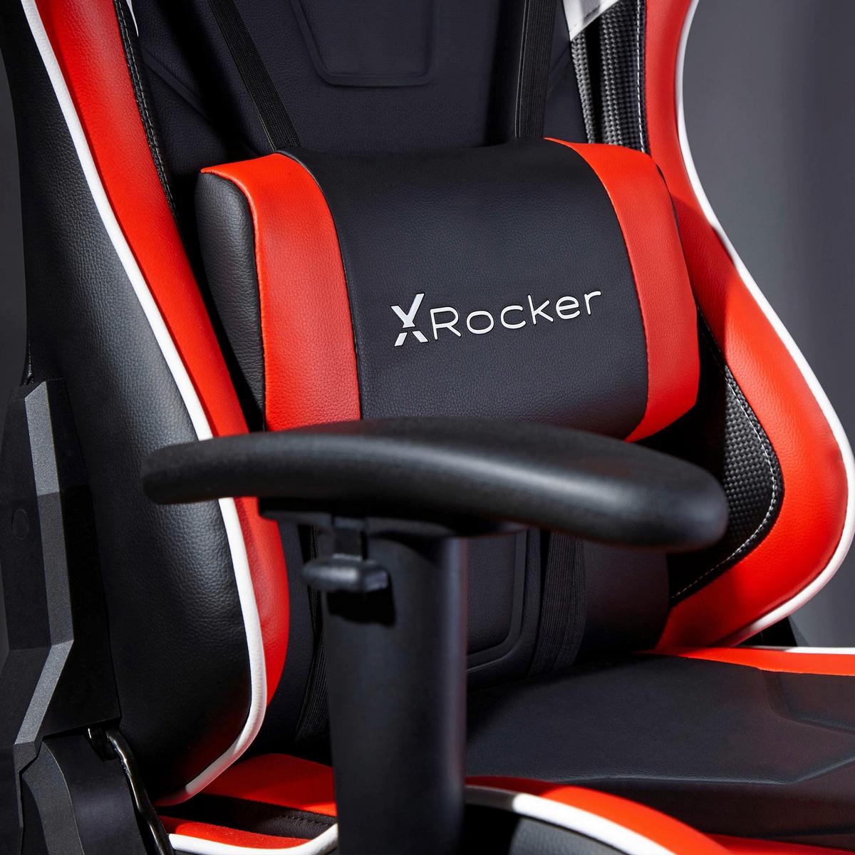 Gaming Stuhl Agility Esports Lederlook, Schwarz/rot/weiß - Rot/Schwarz, MODERN, Kunststoff/Textil (59,9/122/66cm) - X Rocker