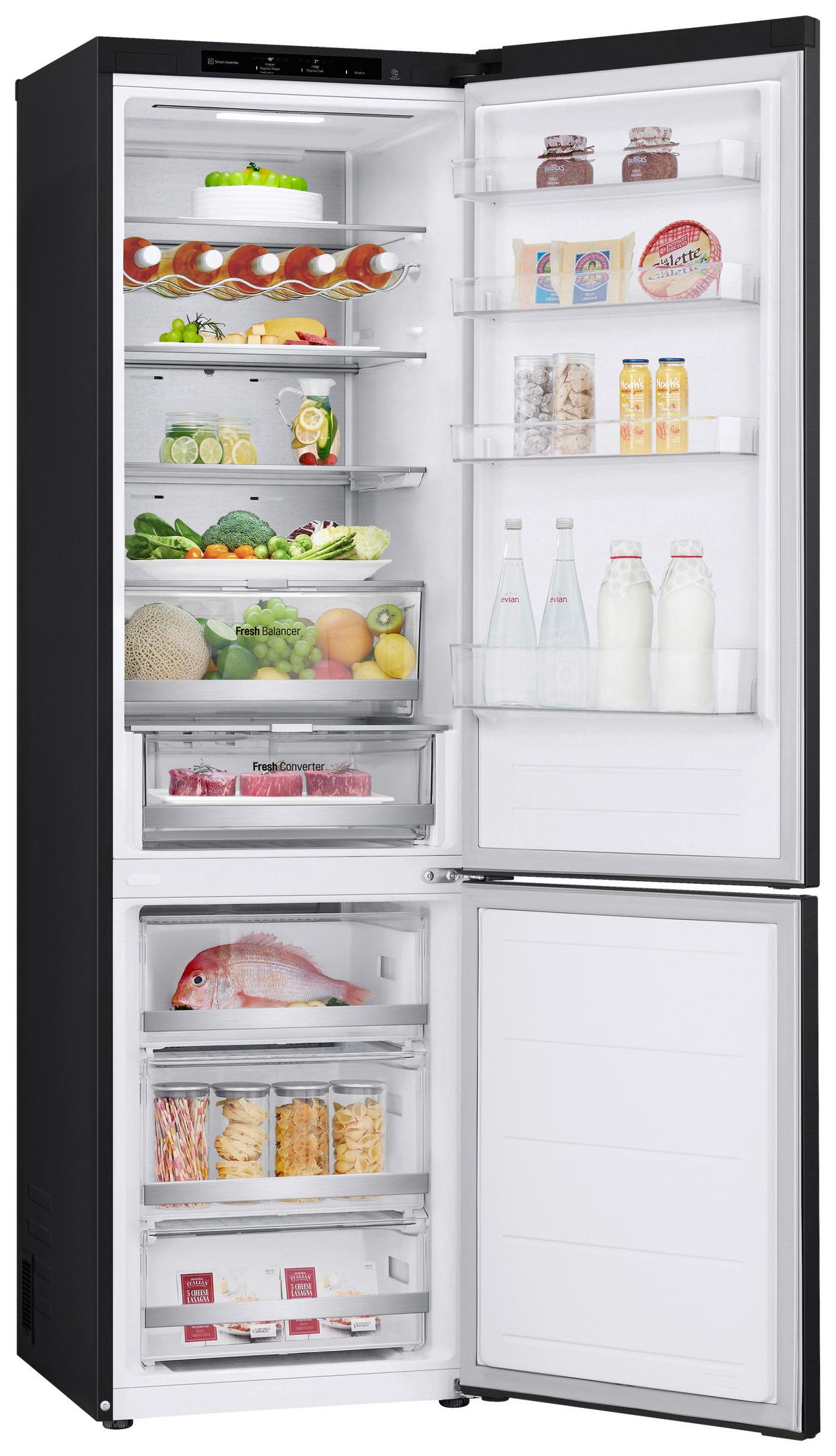 Kühl-Gefrier-Kombination Gbv7280aev - Schwarz, Basics, Glas/Kunststoff (59.5/203/67.5cm) - LG