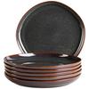 Tellerset Cordelia Braun/rot, 6-Teilig - Rot/Braun, Trend, Keramik (27cm) - Mäser