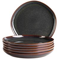 Tellerset Cordelia Braun/Rot, 6-teilig - Rot/Braun, Trend, Keramik (27cm) - Mäser