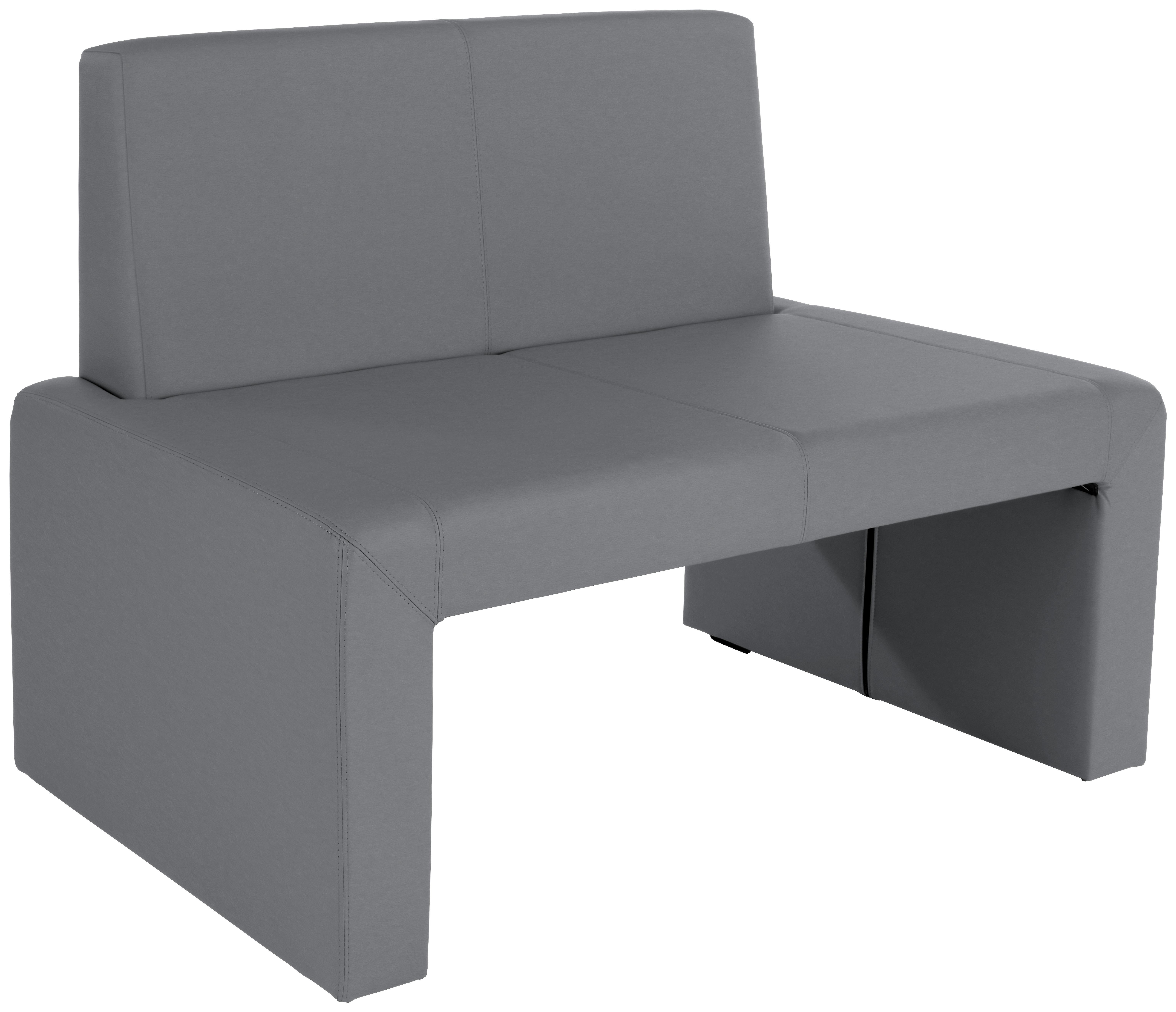 Sitzbank mit Lehne Gepolstert Grau Valun II B: 120 cm - Grau, KONVENTIONELL, Holz/Holzwerkstoff (120/88/48cm)