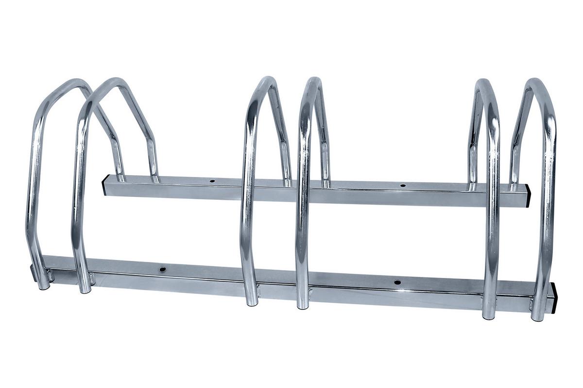 Fahrradständer für 3 Räder B/H/T: 72,3x30x25,2 cm - Alufarben, Basics, Metall (72,3/30/25,2cm)