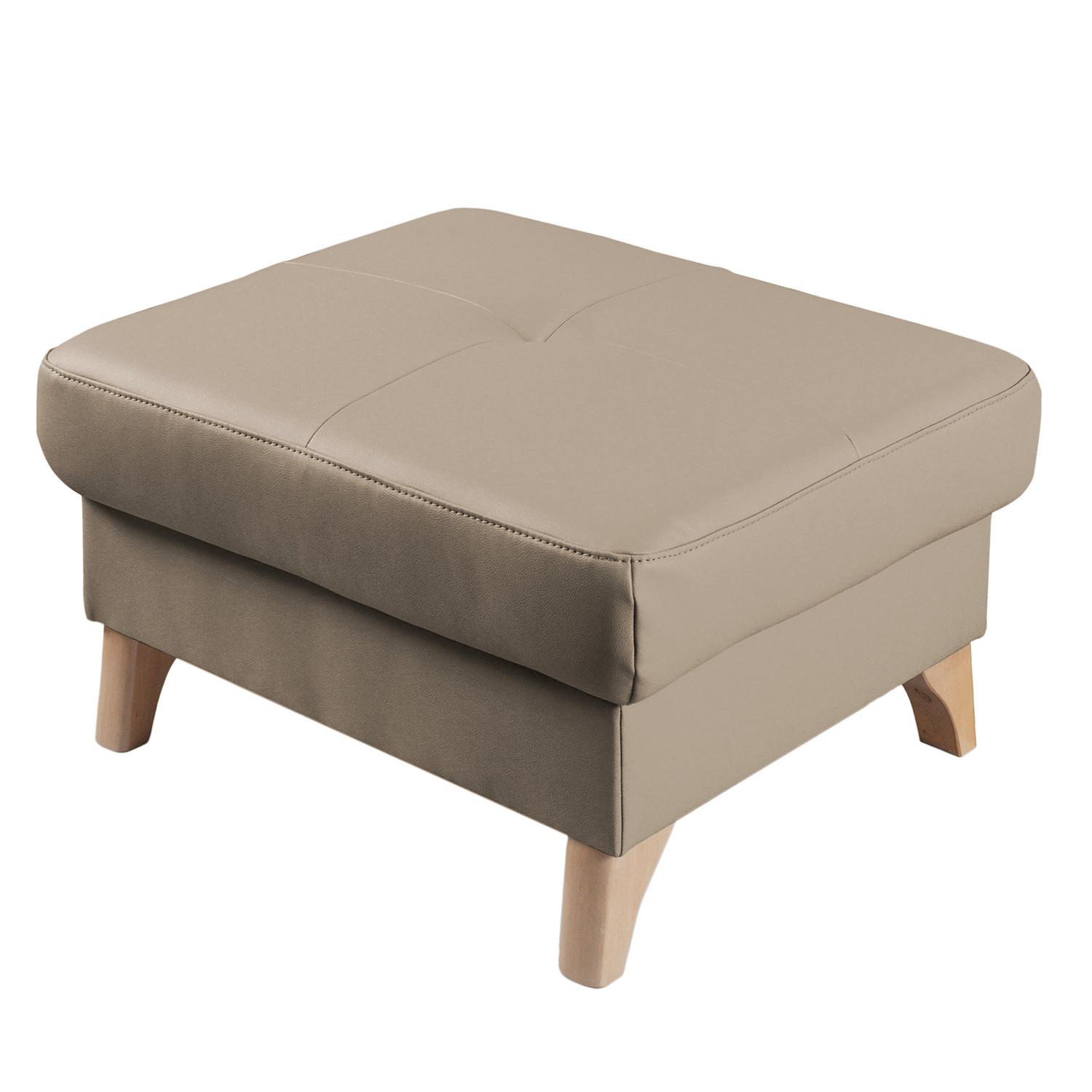 Hocker Fargo Hellgrau B: 70 Cm - Buchefarben/Hellgrau, Design, Leder/Textil (70/44/60cm) - Livetastic