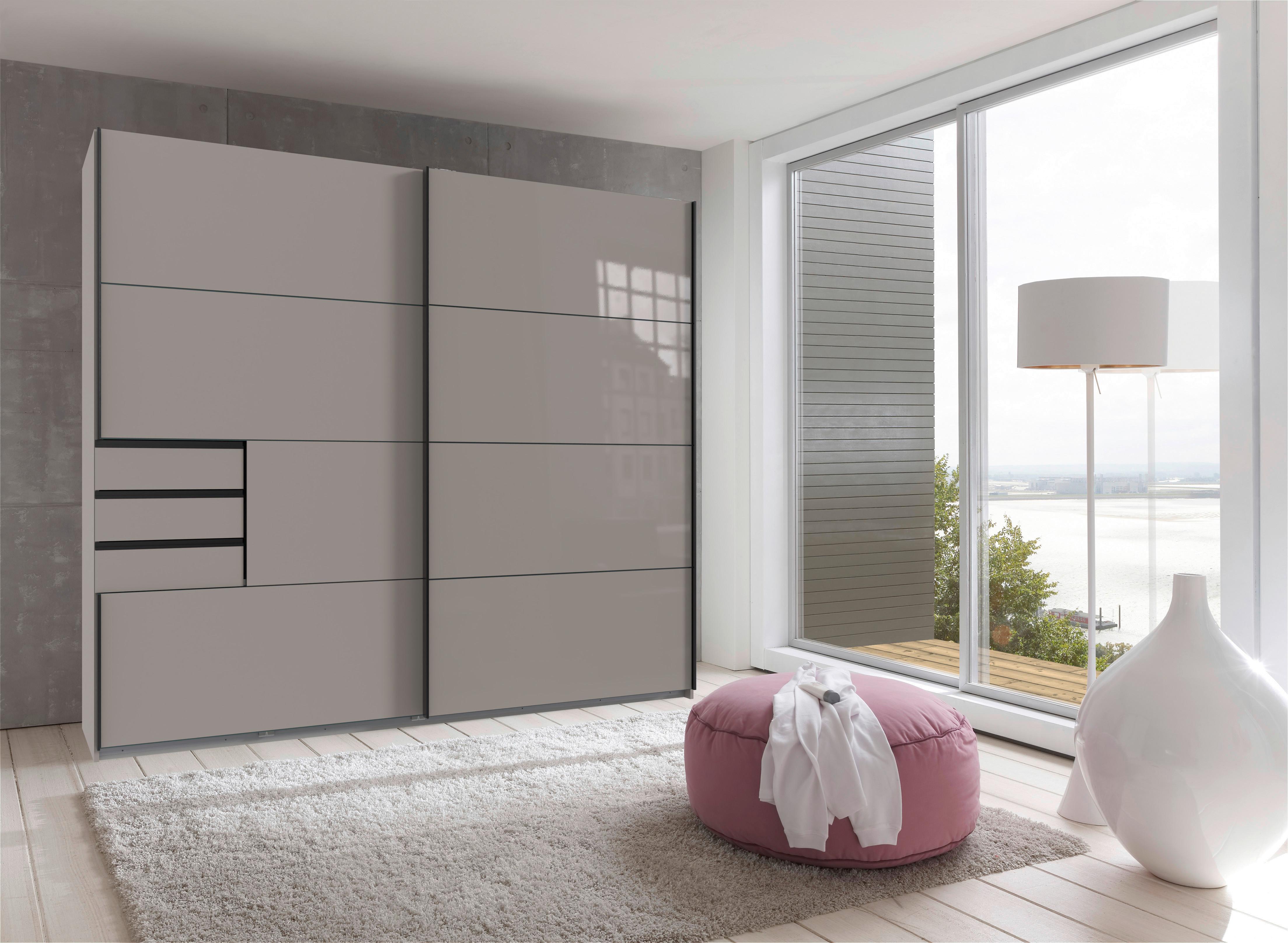 Schwebetürenschrank Saigon Beige/Greige B: 225 cm - Greige/Beige, MODERN, Holzwerkstoff (225/208/64cm) - MID.YOU