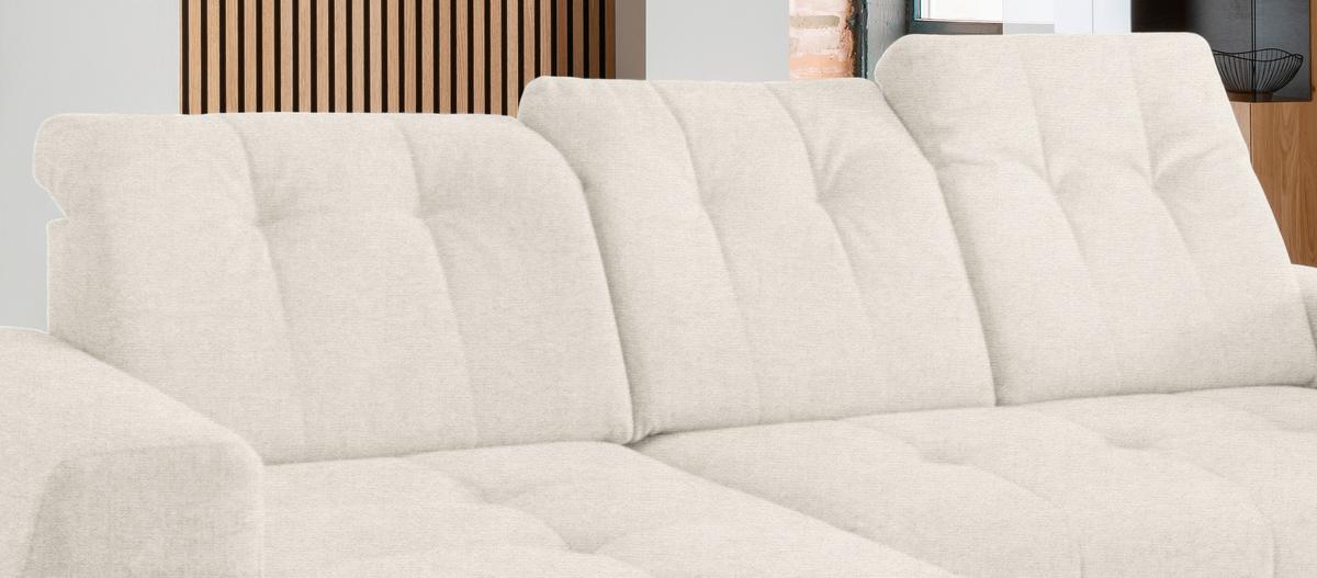 Ecksofa, Sitzvorzug Elektrisch Sano, Creme, 180x337x200 Cm - Creme/Schwarz, MODERN, Textil (180/337/200cm) - Livetastic