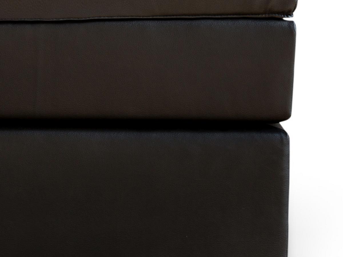 Boxspringbett mit Topper 180x200 cm Turin - Silberfarben/Schwarz, KONVENTIONELL, Leder/Textil (180/200cm) - MID.YOU