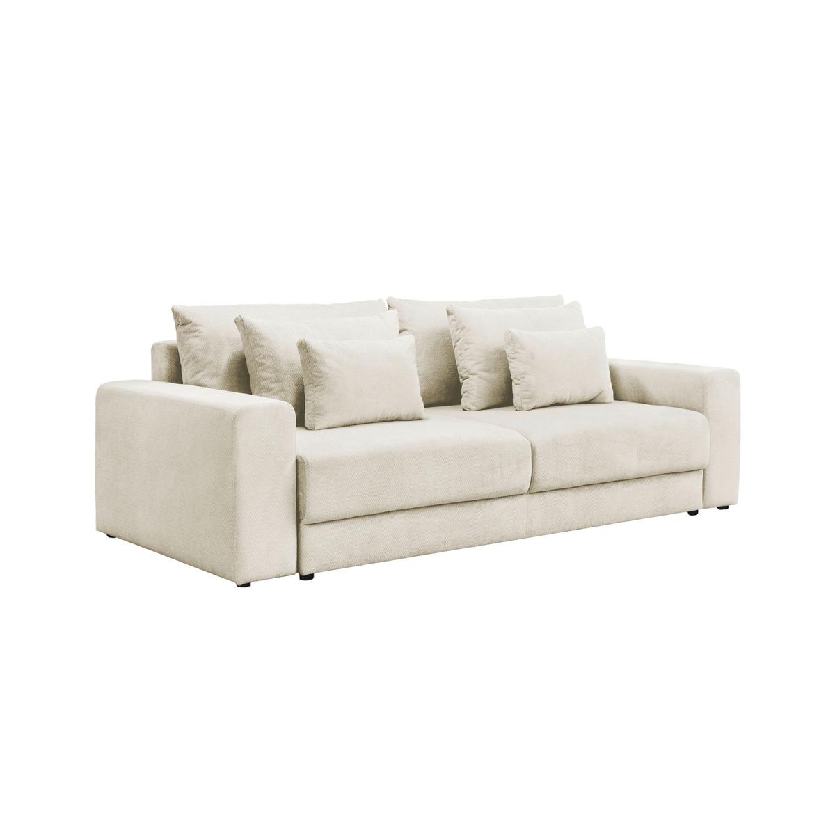 Megasofa Mega Chenille beige, B: 255cm - Beige/Schwarz, Trend, Textil (255/94/126cm) - Luca Bessoni