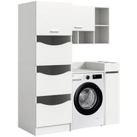Práčovňa Free biela - biela, Basics, kompozitné drevo (145/195/62cm) - MID.YOU