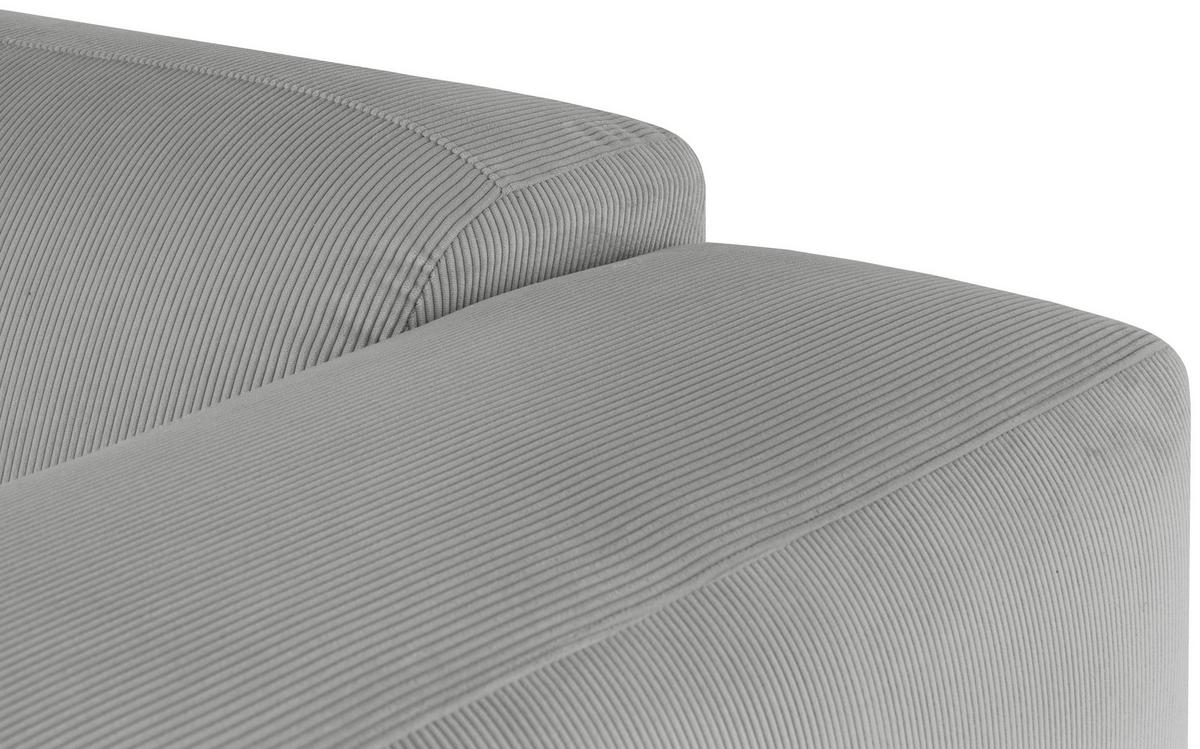 Ecksofa Hannah Hellgrau 170x252 cm - Hellgrau/Schwarz, Design, Textil (170/252cm) - MID.YOU
