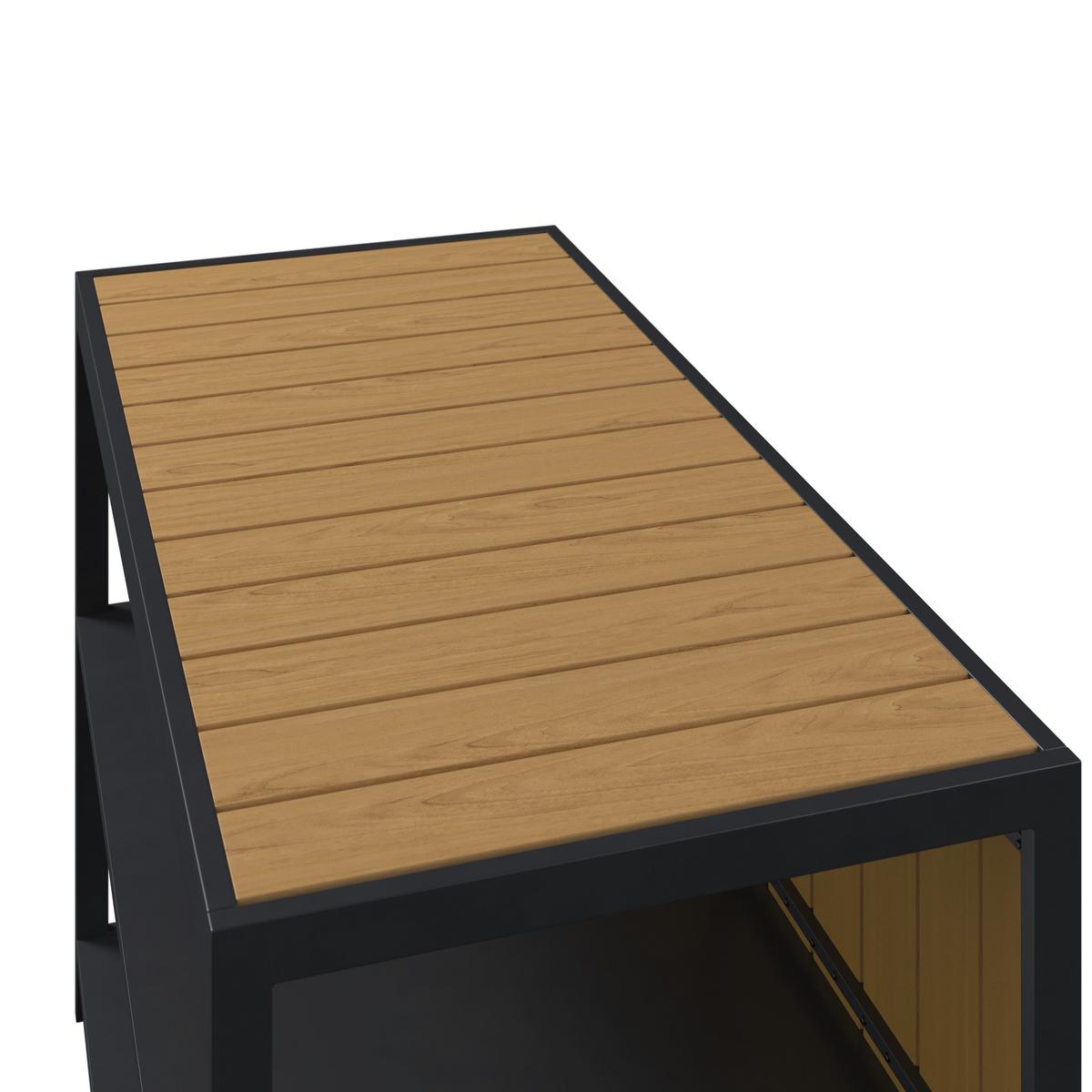 Outdoorküche Santiago I - Anthrazit/Naturfarben, Basics, Kunststoff/Metall (123/90/60cm) - Beldano