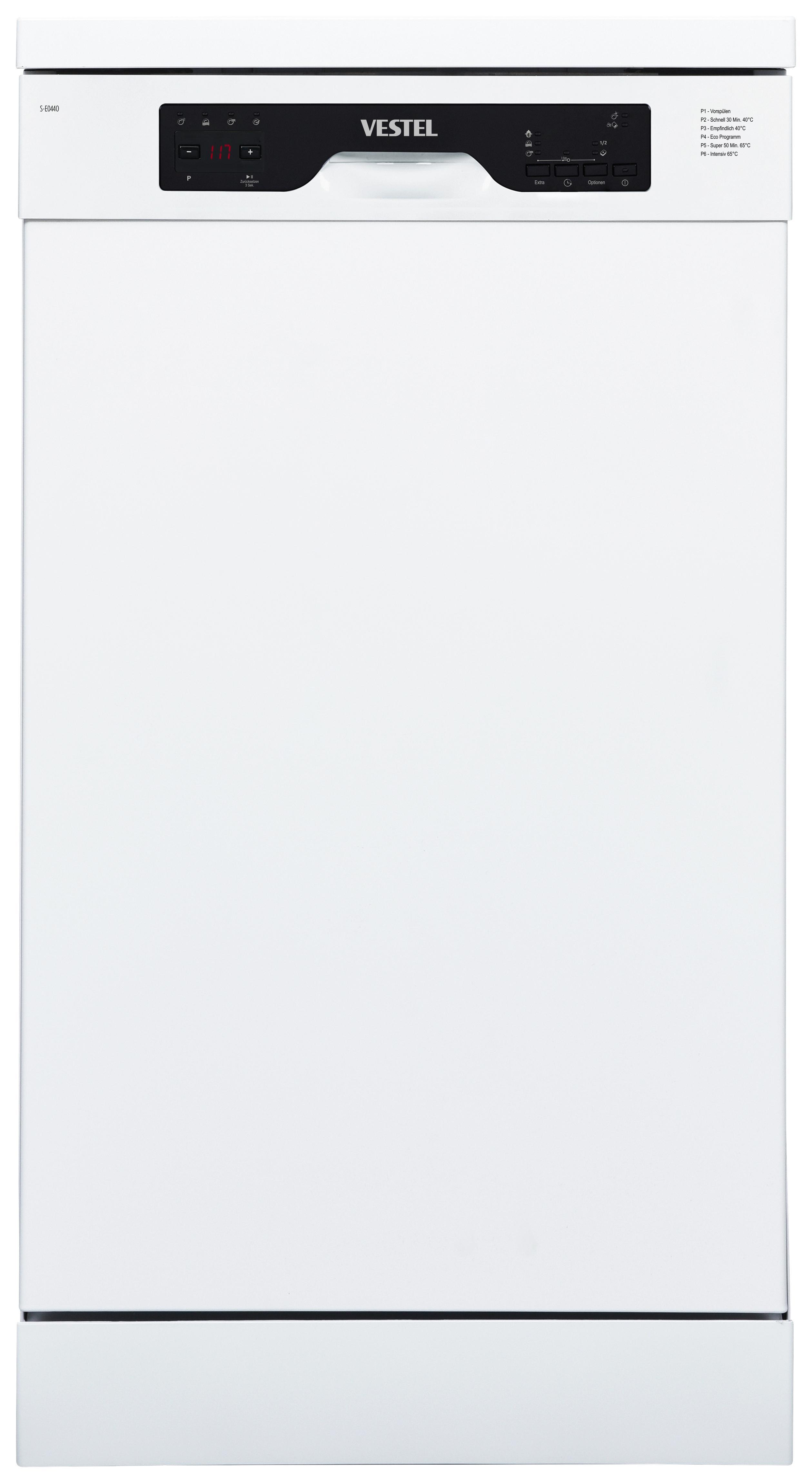 Geschirrspüler S-E044O B: 45 cm Weiß - Weiß, Basics (45/85/59,8cm) - Vestel