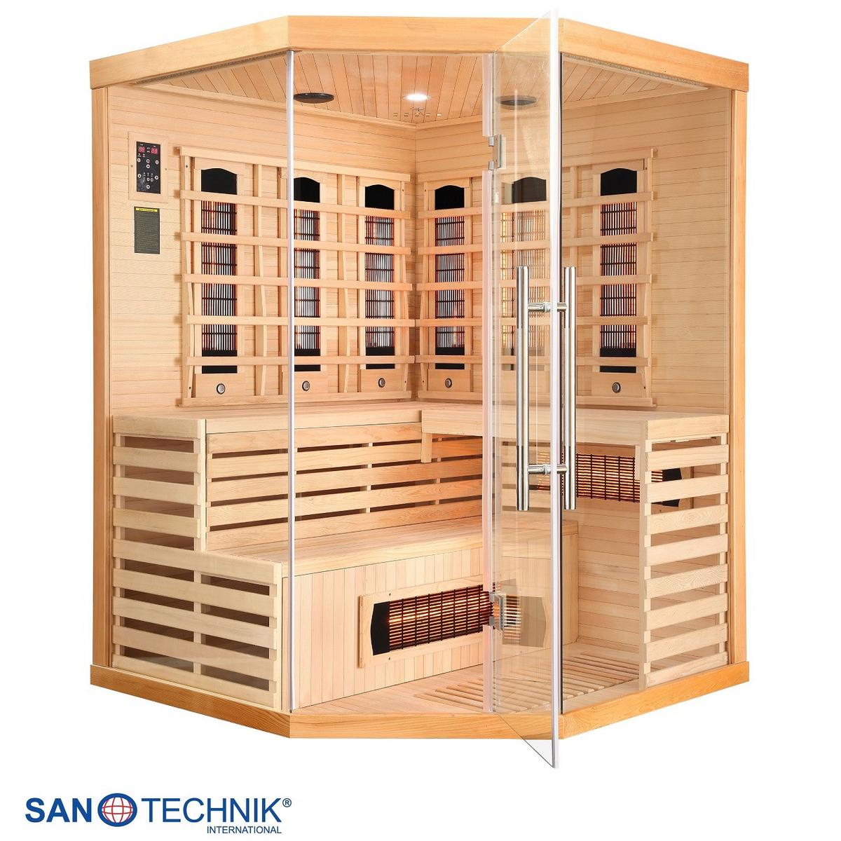 Infrarotkabine 4 Personen BHT: 150x200x150 cm Deluxe - Braun, MODERN, Holz (150/200/150cm) - Sanotechnik
