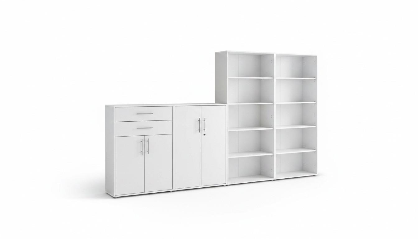 Aktenschrank Office Edition Weiß B: 337,6cm - Weiß, MODERN, Holzwerkstoff (337,6/185,6/33cm) - MID.YOU