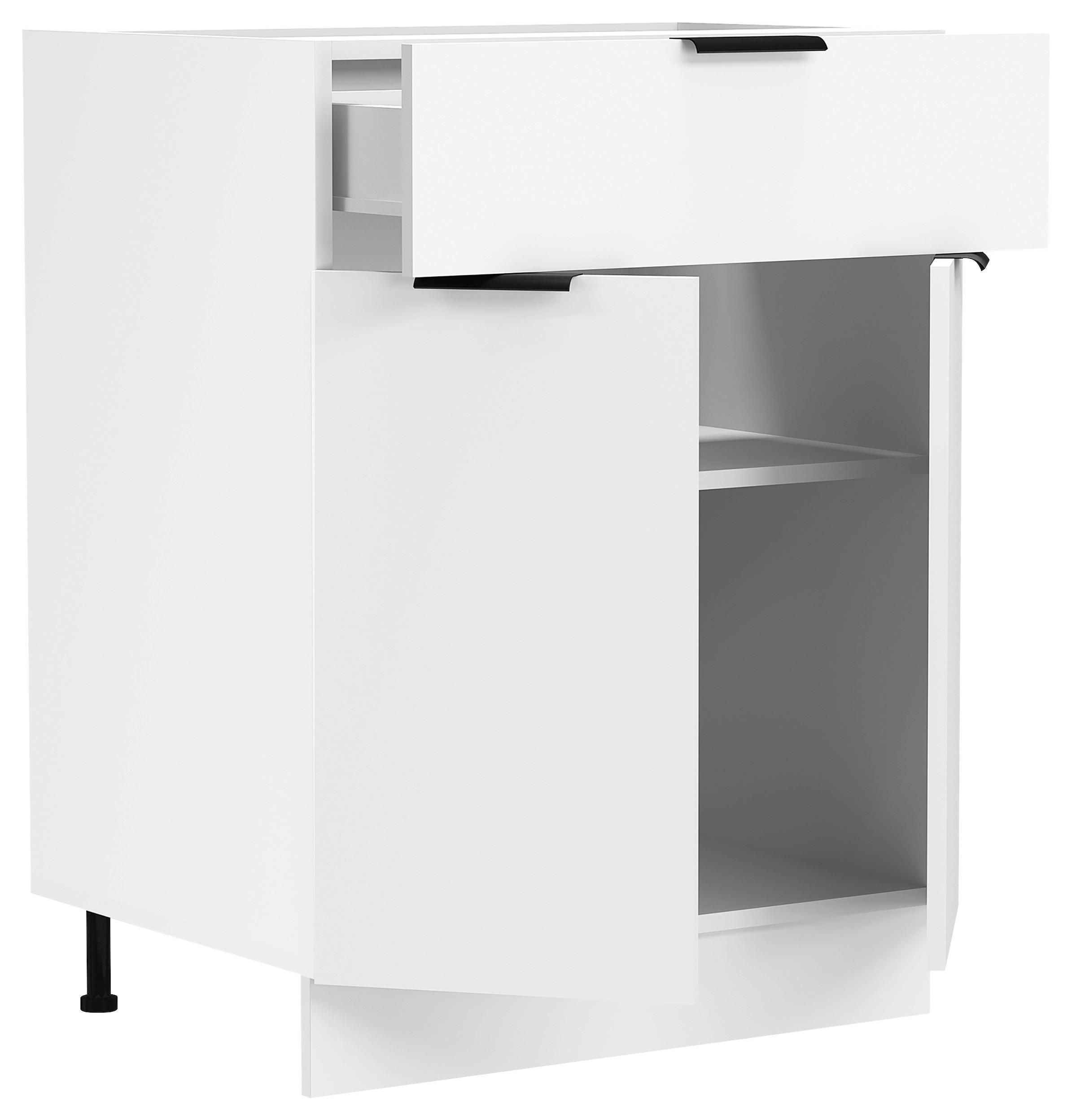 Küchenunterschrank Fasola Weiß B: 60 cm - Weiß, Trend, Holzwerkstoff (60/82/46cm) - MID.YOU
