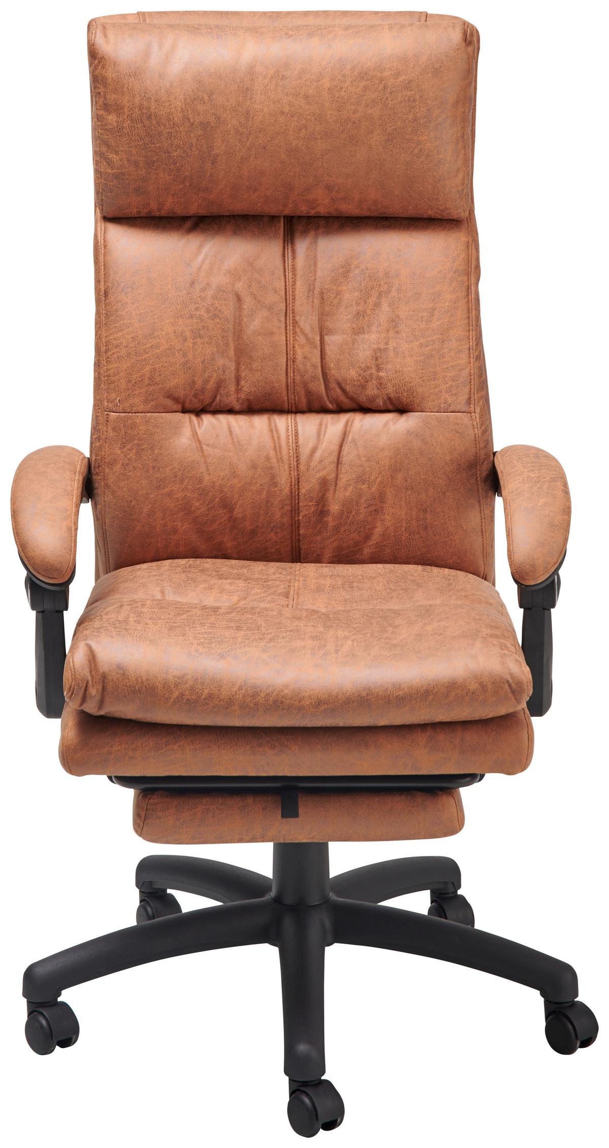 Chefsessel Bernie - Schwarz/Braun, LIFESTYLE, Holz/Kunststoff (66/114 - 122/71,5cm) - MID.YOU