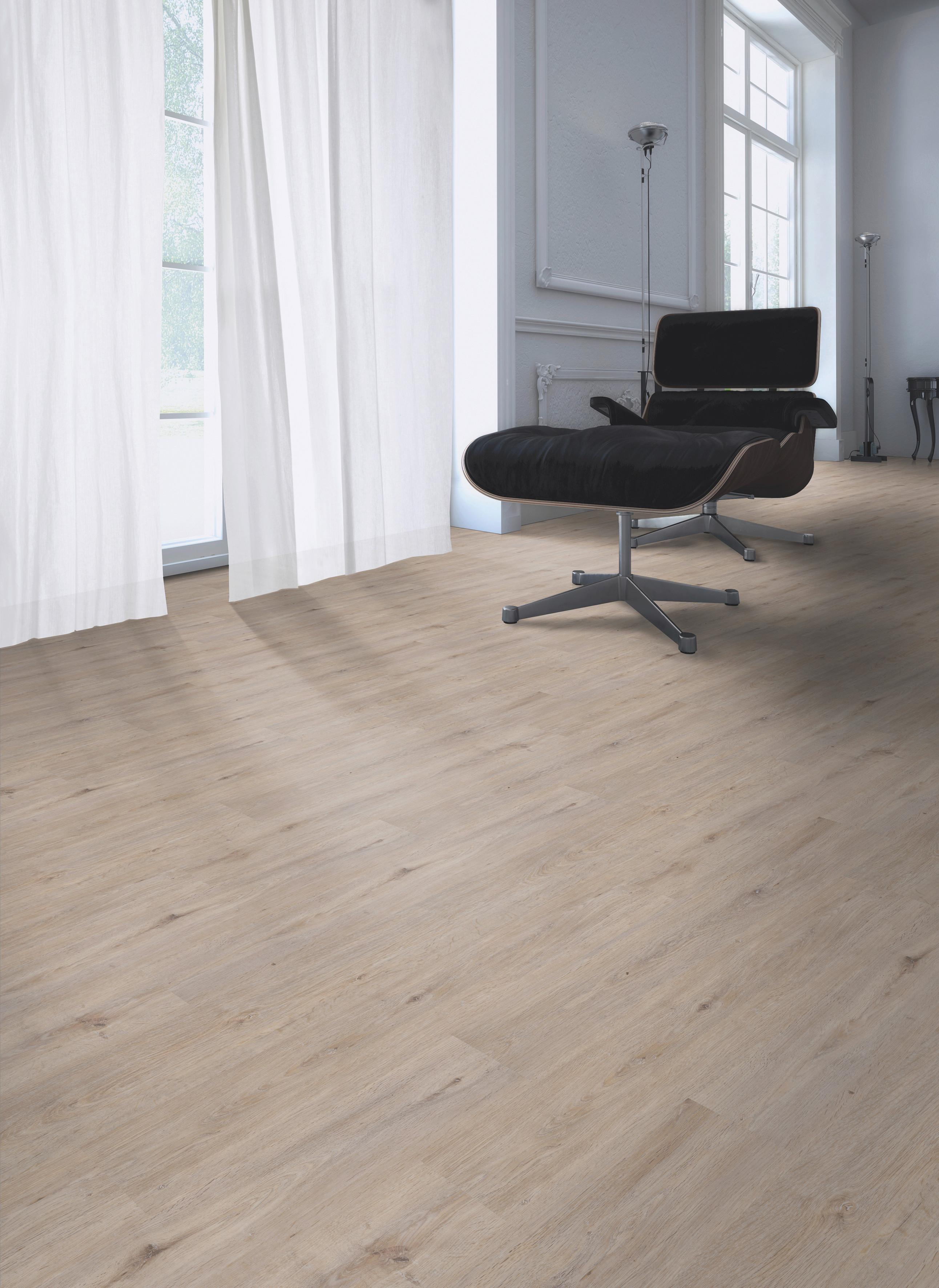 Designboden Eichefarben Landhausdiele Stärke 2,5mm - Eichefarben, Basics, Kunststoff (121.9/18.4/0.25cm)