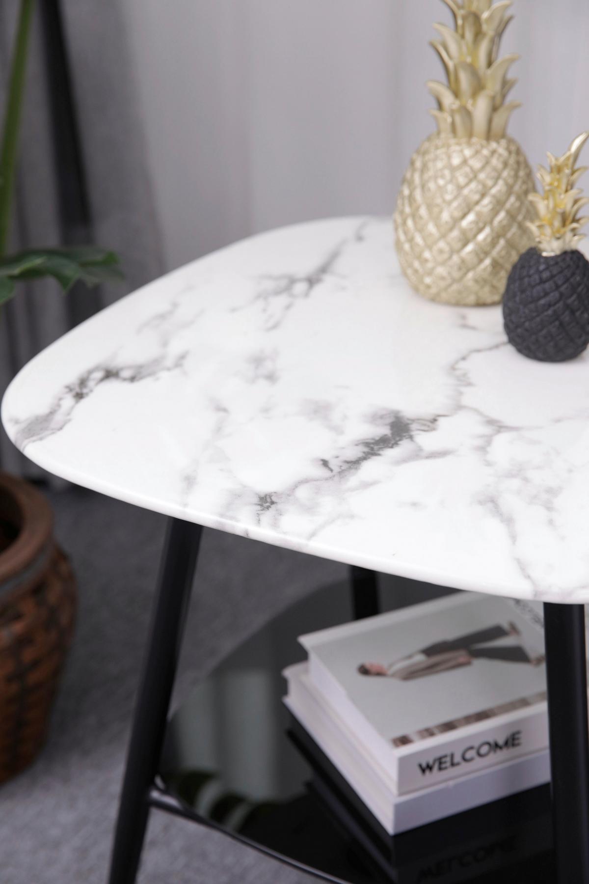 Couchtisch Schwarz/weiß B: 55 Cm - Schwarz/Weiß, Design, Glas/Metall (55/55/55cm) - Livetastic