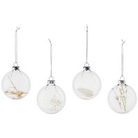 Christbaumkugel Glas Naturafraben/Transparent - Transparent/Naturfarben, MODERN, Glas (8cm)