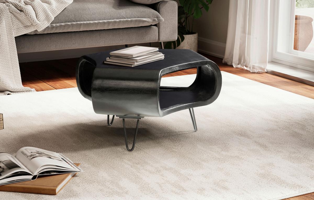 Couchtisch Schwarz L: 60 cm - Schwarz, Design, Holz/Metall (60/60/35cm) - Livetastic