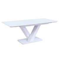 Esstisch Weiß B: 160-200cm - Weiß, MODERN, Glas/Holzwerkstoff (160-200/90/77cm) - Livetastic