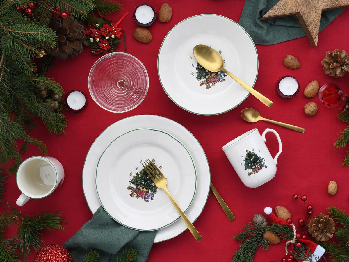 KOMBINOVANÝ SERVIS TANNENBAUM KOMBISERVICE - viacfarebná/biela, Basics, keramika - Creatable