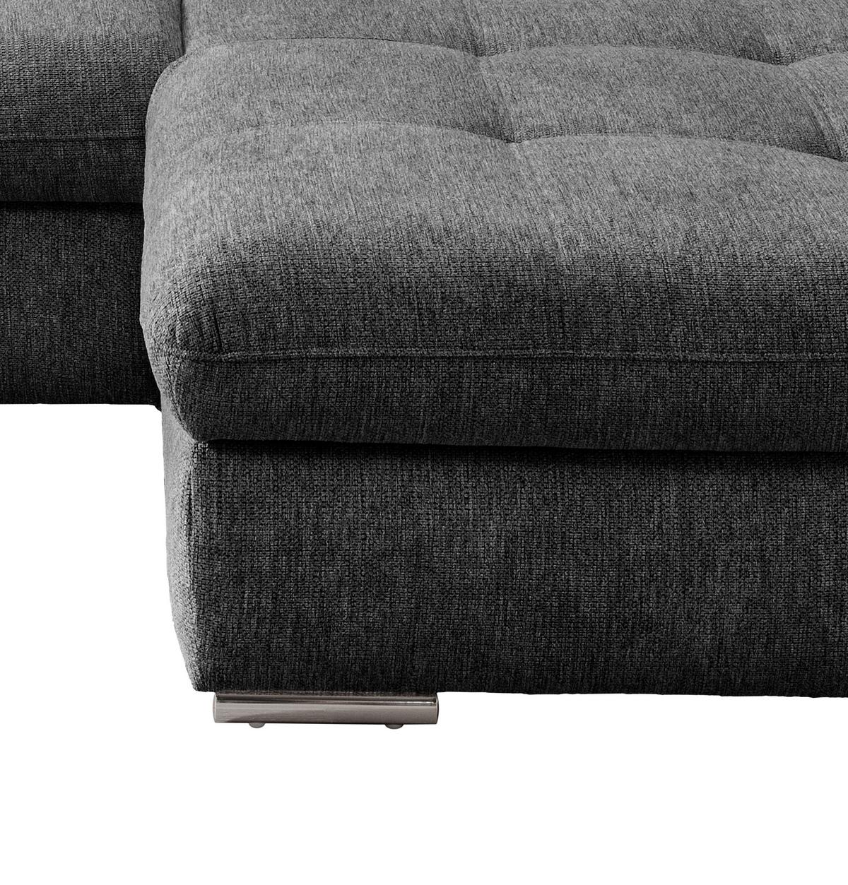 Ecksofa Dalida Anthrazit S: 300x196 cm - Chromfarben/Anthrazit, Design, Textil (300/196cm) - Livetastic