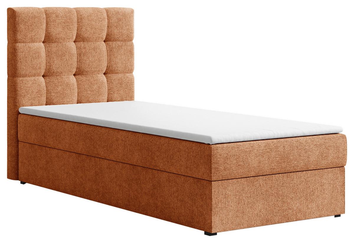Boxbett Oslo mit Topper 90x200 - Schwarz/Kupferfarben, MODERN, Holz/Kunststoff (90/200cm) - Livetastic
