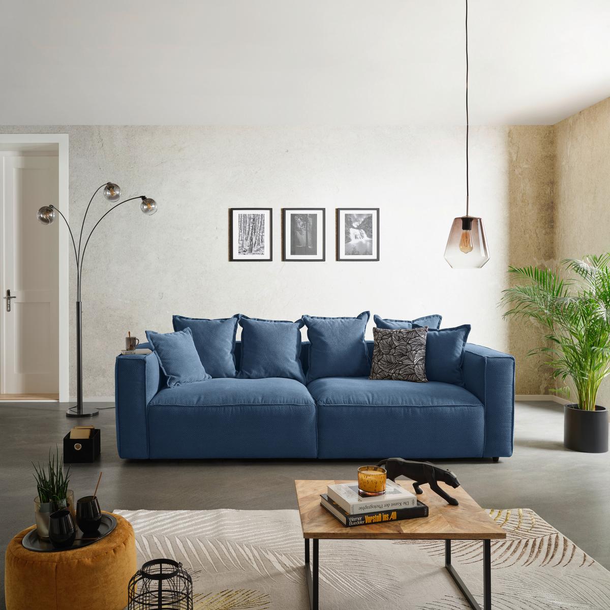 POHOVKA BIG SOFA COWBOY - černá/tmavě modrá, Moderní, textil (280/72/109cm)