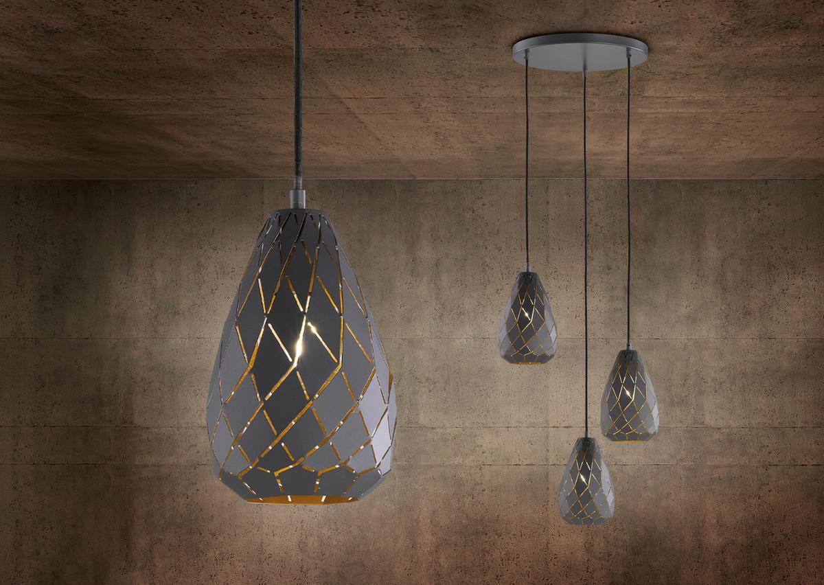 Pendelleuchte 301300142 Onyx - Anthrazit, Design, Metall (15/150cm) - Trio Leuchten