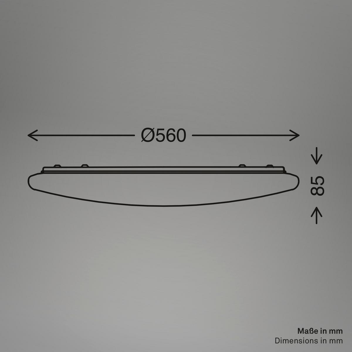 LED-Deckenleuchte Verb Weiß D: 56 cm - Weiß, Basics, Kunststoff/Metall (56/8.5cm)