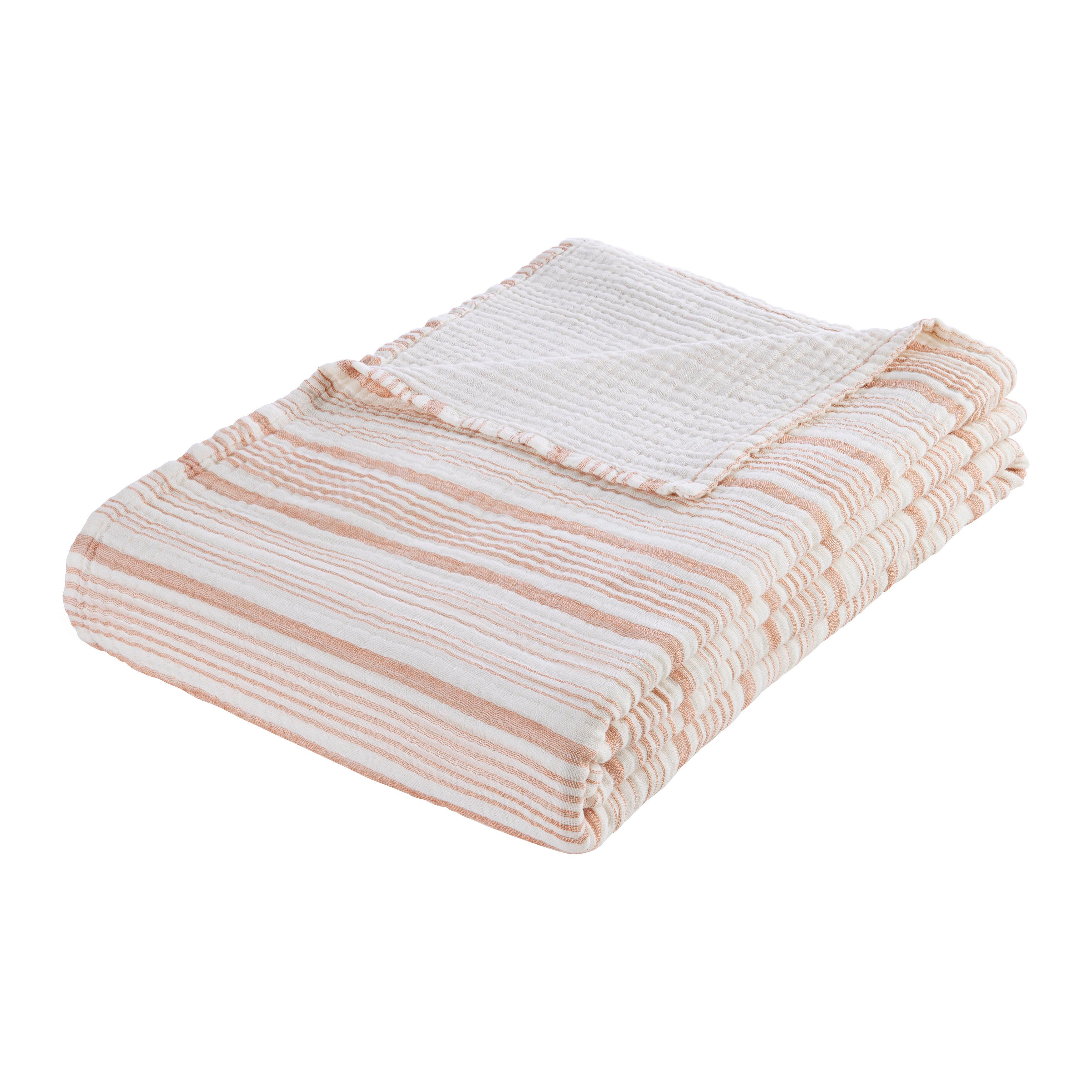 DENNÁ PRIKRÝVKA MARION - biela/terakota, Modern, textil (127/183cm) - Mömax
