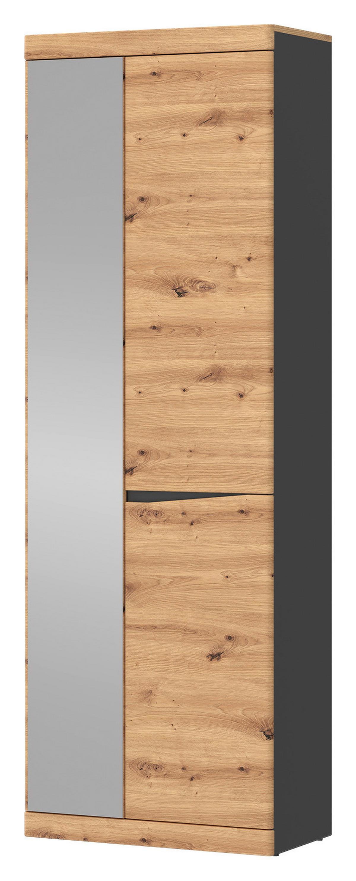 Garderobe Turino 5-teilig Eiche Artisan Dekor B: 237 Cm - Anthrazit/Eiche Artisan, MODERN (237/196,5/40cm)