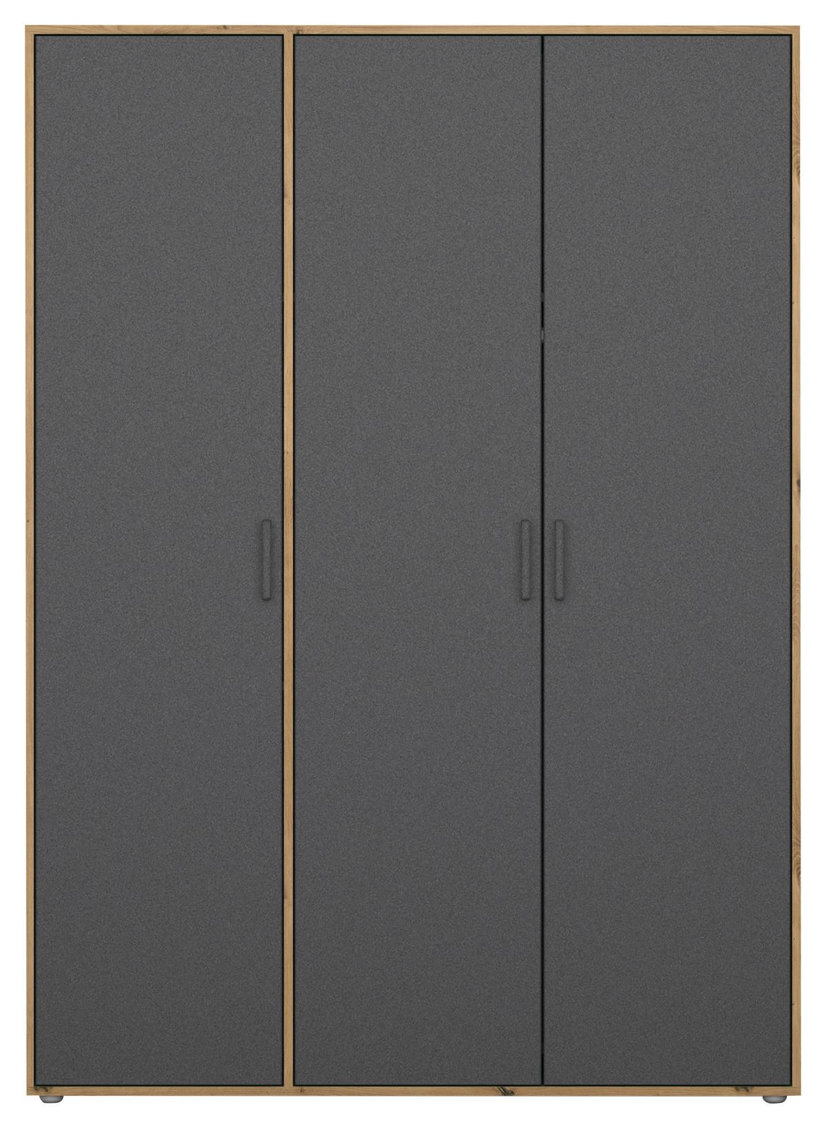 Drehtürenschrank140 Cm Voyager Eiche Artisan,grau - Eiche Artisan/Grau, MODERN, Holzwerkstoff (140/194/53cm) - Rauch Möbel