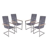 Gartenstuhl-set Pavia - Anthrazit/Silberfarben, Basics, Holz/Kunststoff (61/108/56cm) - Gardenson