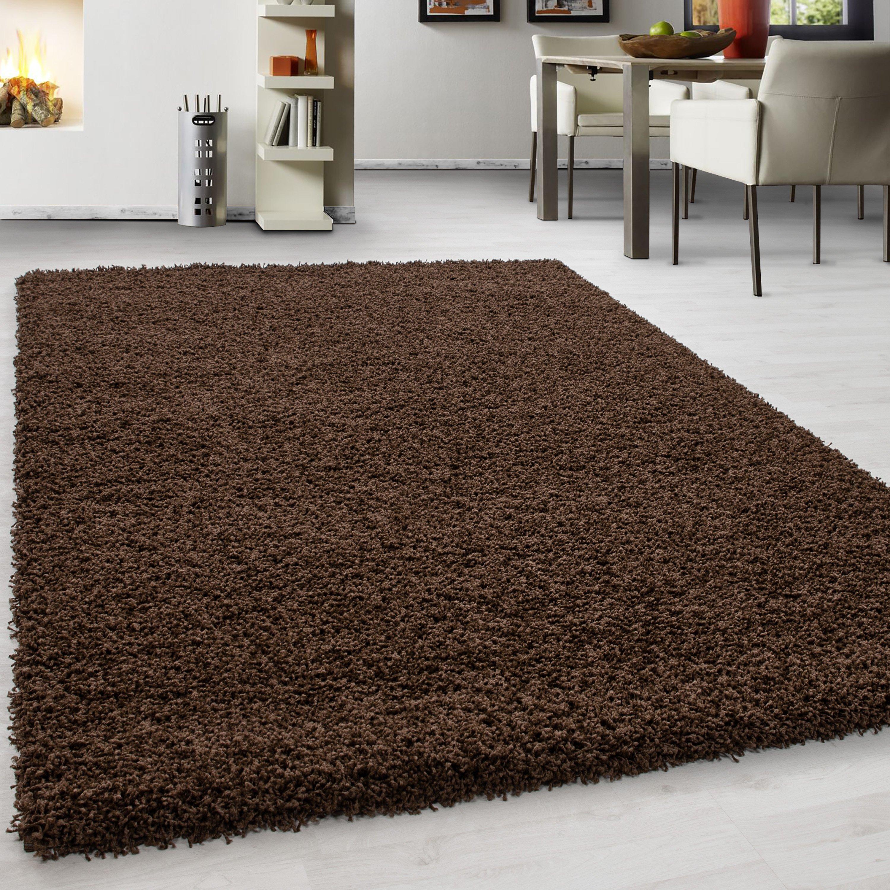 Koberec s vysokým vlasem 200x290 cm - hnědá, Konvenční, textil (200/290cm) - Novel
