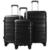 Reisekofferset Luna - Schwarz, Basics, Kunststoff/Textil - James Wood