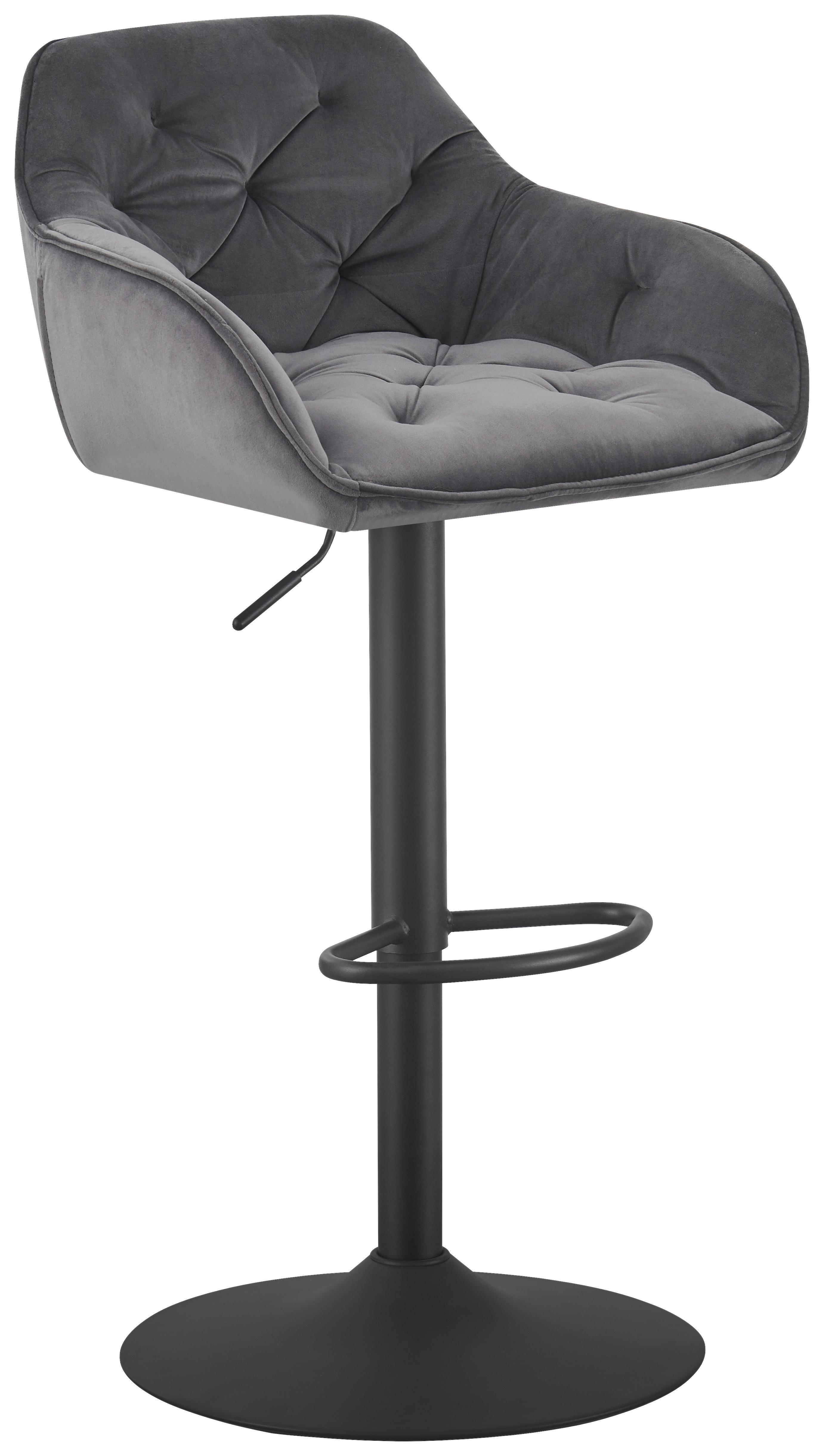 BAROVÁ STOLIČKA EILEEN - čierna/sivá, Lifestyle, kov/textil (53/85-107/54cm) - Mömax