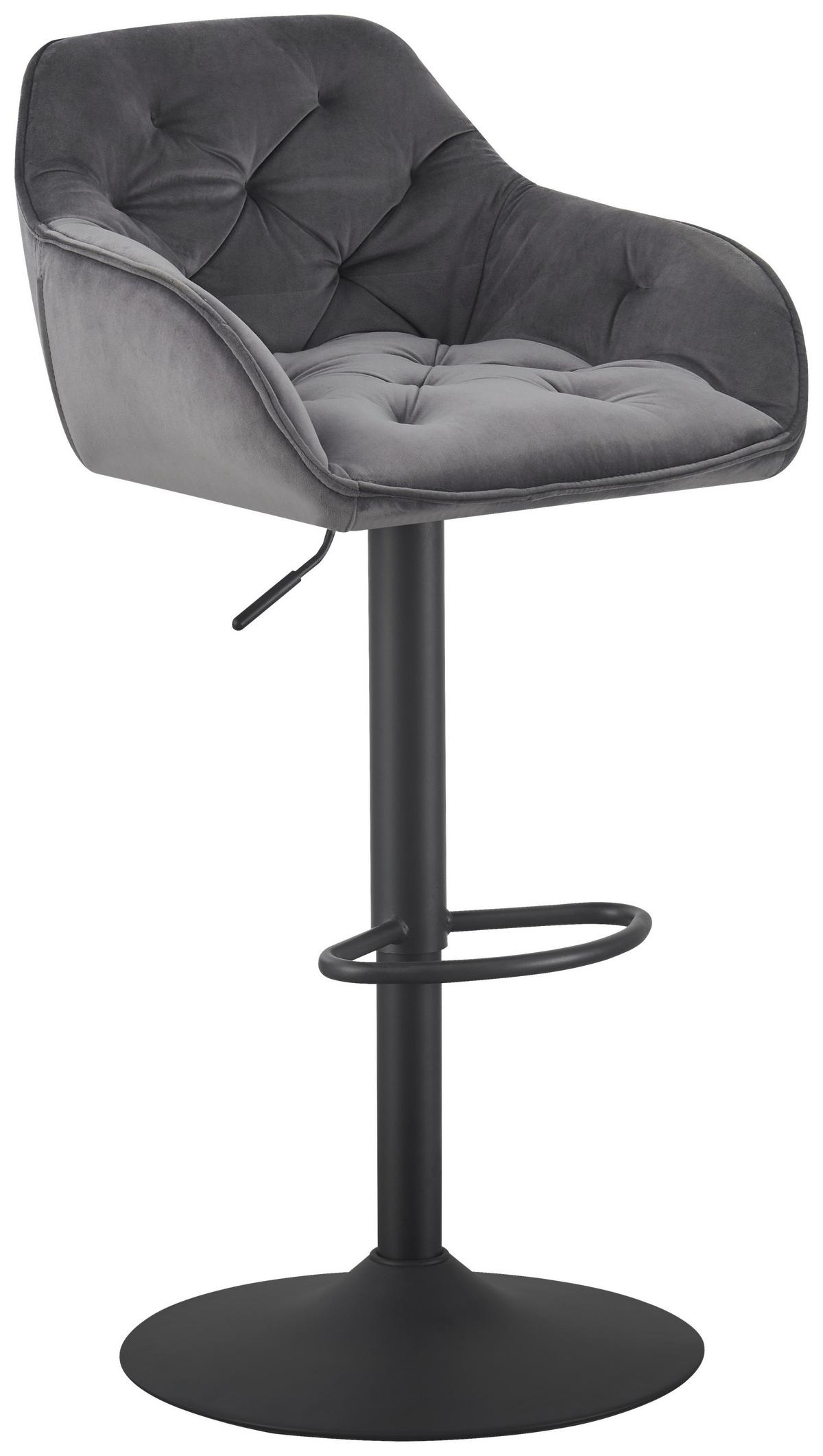 BAROVÁ ŽIDLE EILEEN - šedá/černá, Lifestyle, kov/textil (53/85-107/54cm) - Mömax