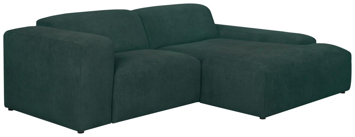 Ecksofa Hannah Grün 252x170 cm - Schwarz/Grün, Design, Textil (252/170cm) - MID.YOU