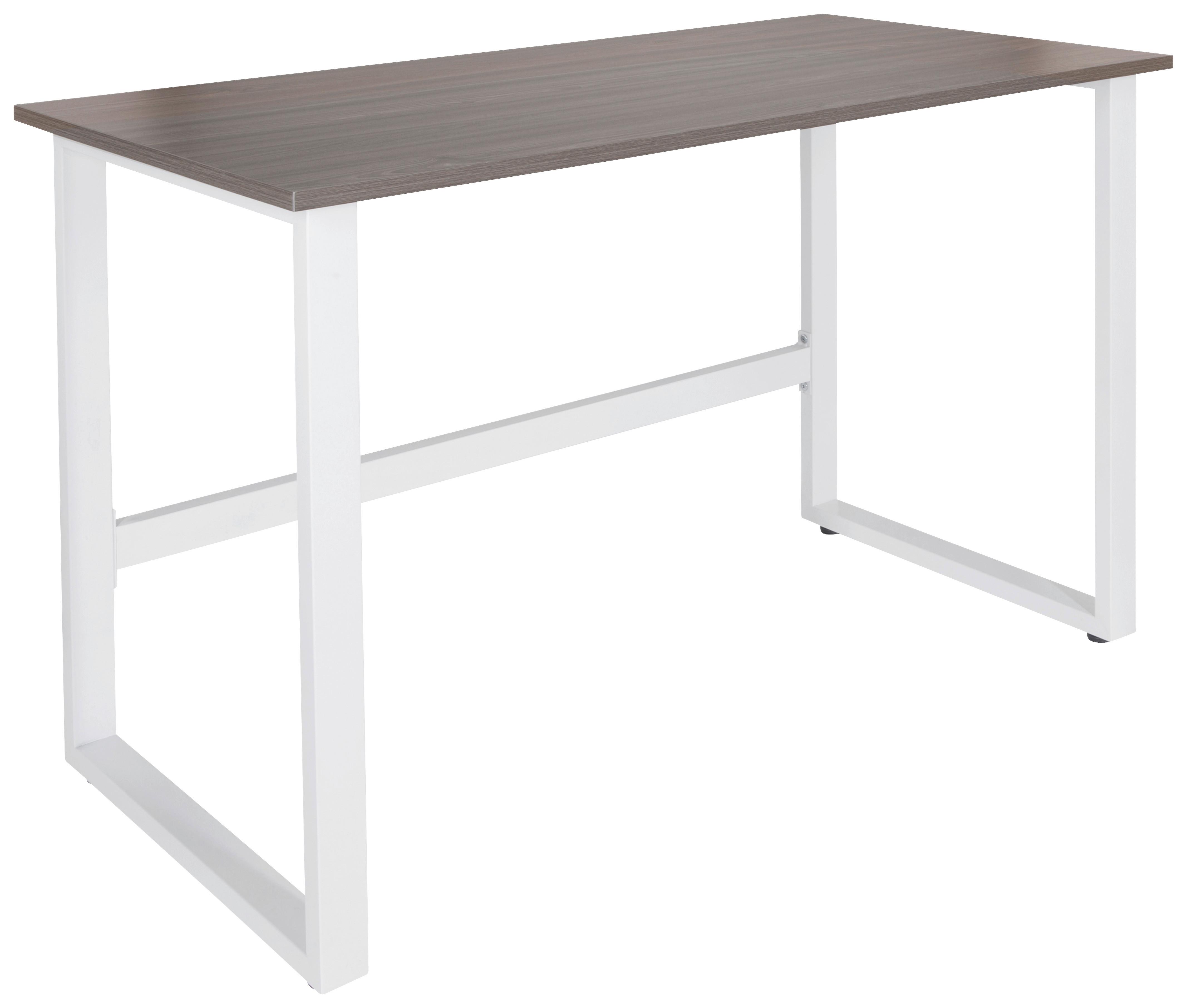 Schreibtisch Workspace Light I Grau/Weiß - Weiß/Grau, Basics, Holzwerkstoff/Metall (120/60/76cm) - MID.YOU