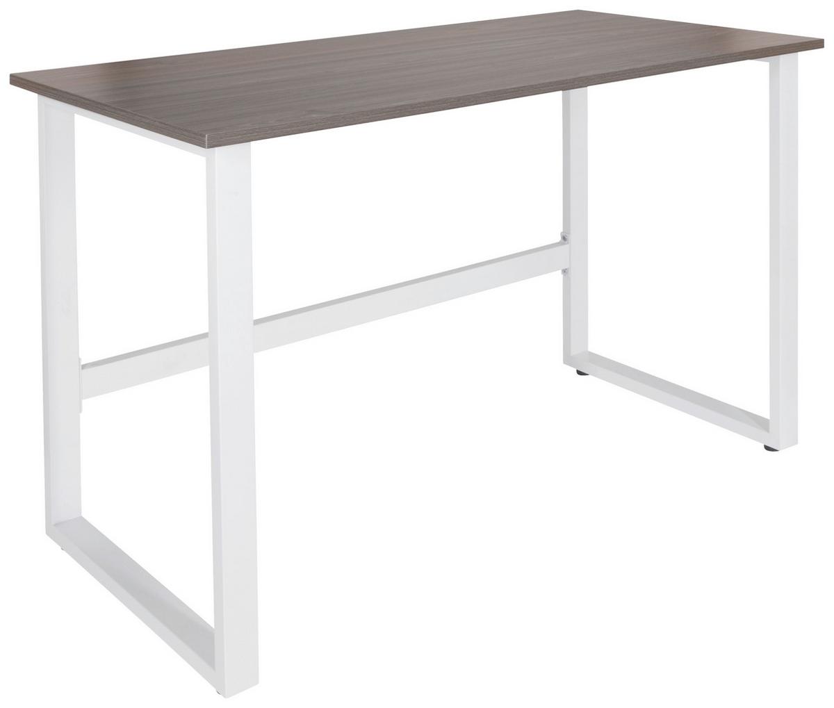 Schreibtisch Workspace Light I Grau/Weiß - Weiß/Grau, Basics, Holzwerkstoff/Metall (120/60/76cm) - MID.YOU