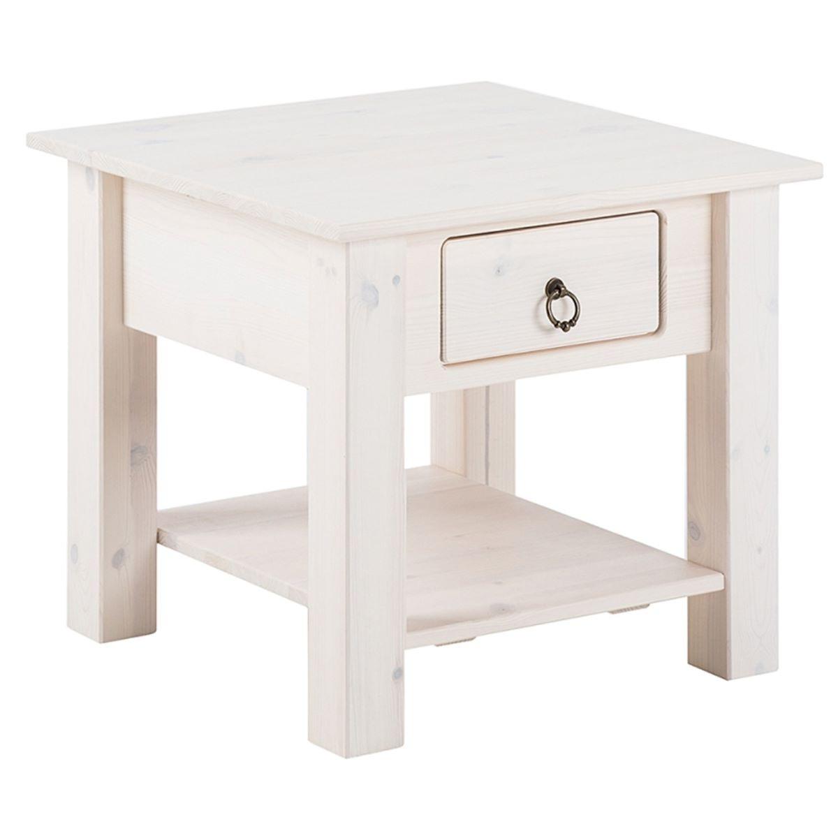 Couchtisch Ines mit Ablagefach Weiß - Weiß, Design, Holz (50/45/50cm) - MID.YOU