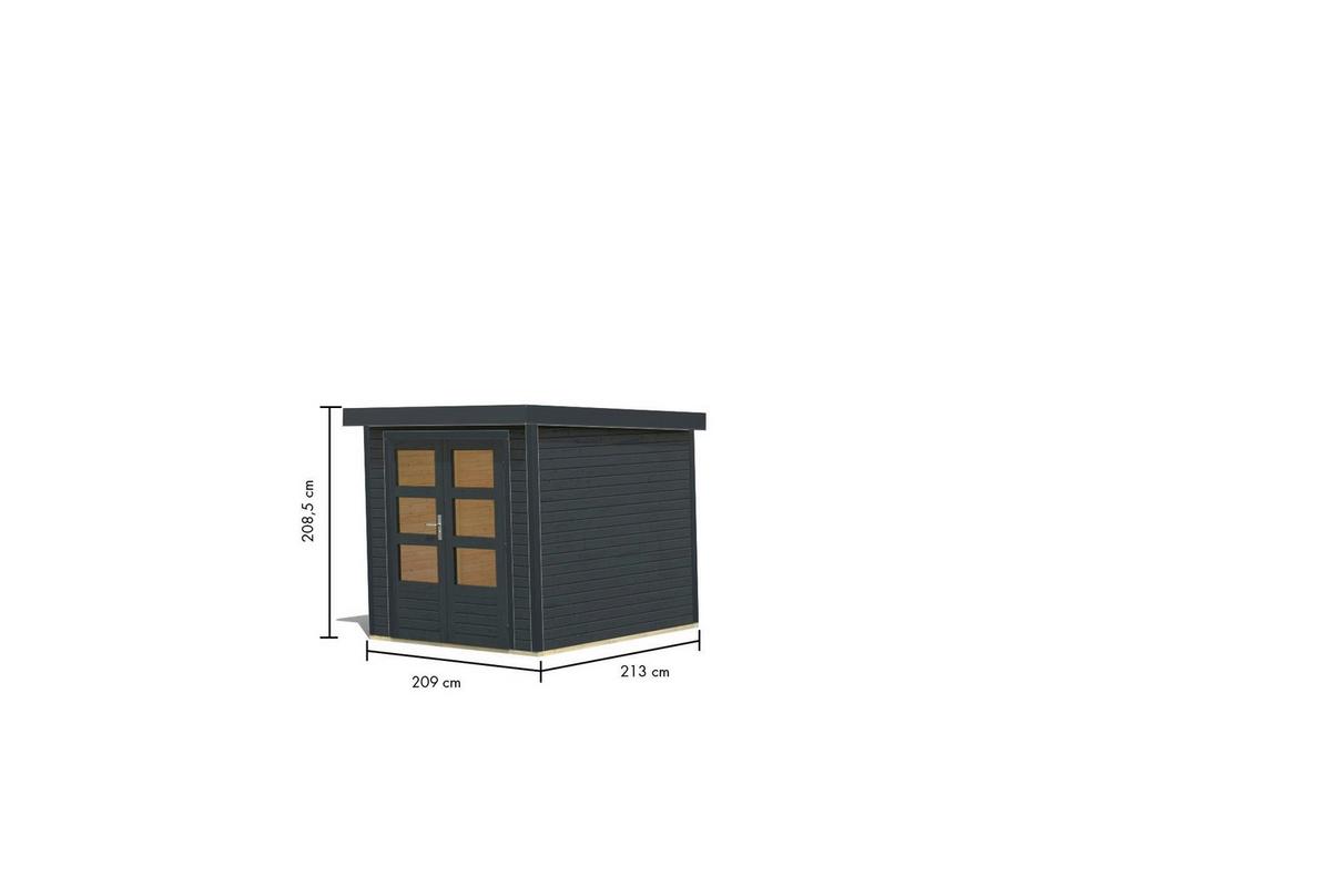 Gartenhaus Gaia Anthrazit - Anthrazit, MODERN, Holz/Metall (209/208/213cm)